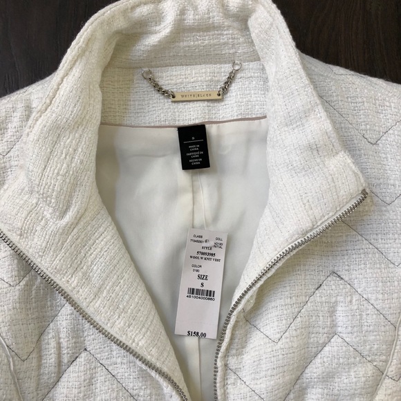White House Black Market Tweed Vest, White, Small - Picture 2 of 10